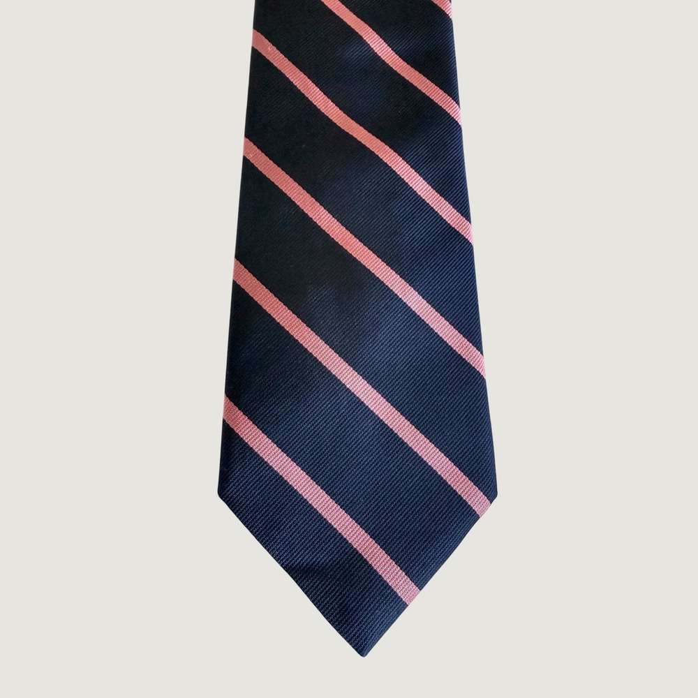 Brooks Brothers Mens Silk Repp Stripe Tie Navy Pink Collegiate Wedding England